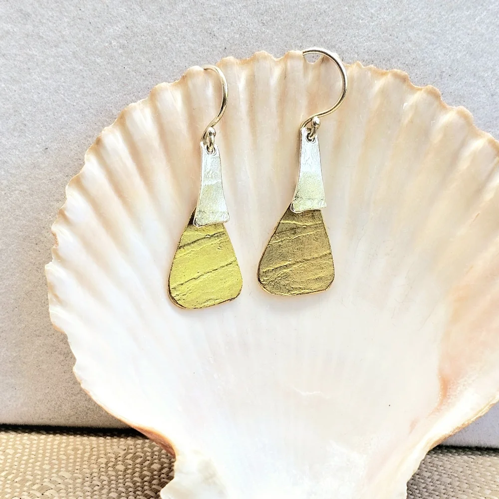 Silpada 925 and Brass Two-Tone Earrings BNWOT (Brand New Without Tags) - Picture 8 of 13